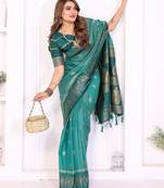 teal premium south soft art silk saree