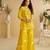 Mustard yellow golden embroidery and gota work real silk straight top pant- - Full Stitched free size