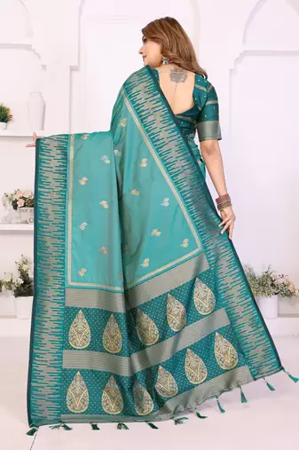 teal premium south soft art silk saree