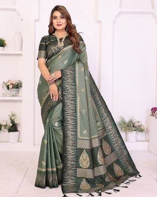 grey premium south soft art silk saree 1