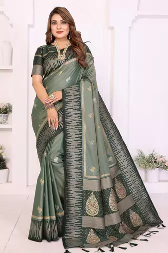 grey premium south soft art silk saree
