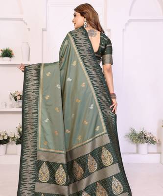grey premium south soft art silk saree 3