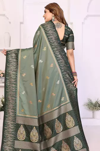 grey premium south soft art silk saree
