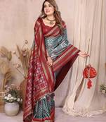 grey premium south soft silk blend saree