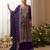 Deep purple embroidery seroski zarkan georgette anarkali kurta pant- - Full Stitched free size