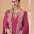 Pink thread and sequins embroidery with stones simmar silk straight top palazzo suit- - Full Stitched free size