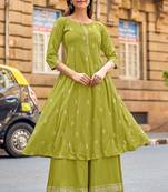 Women Ethnic Motifs Printed A-Line Kurta with Palazzos