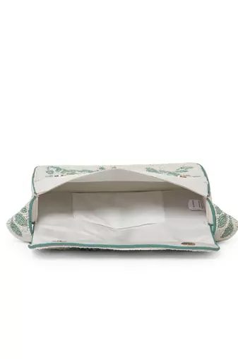 beaded botanica cotton botanical beaded canvas clutch
