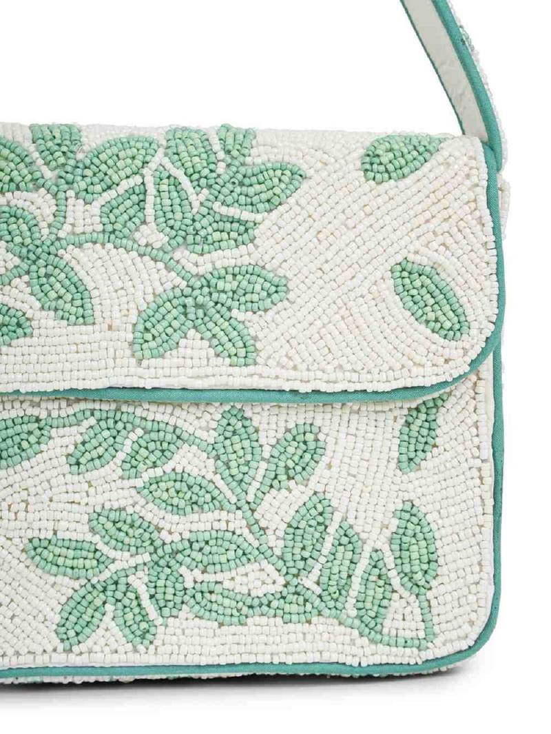 beaded botanica cotton botanical beaded canvas clutch