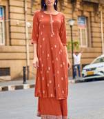Women Ethnic Motifs Printed A-Line Kurta with Palazzos