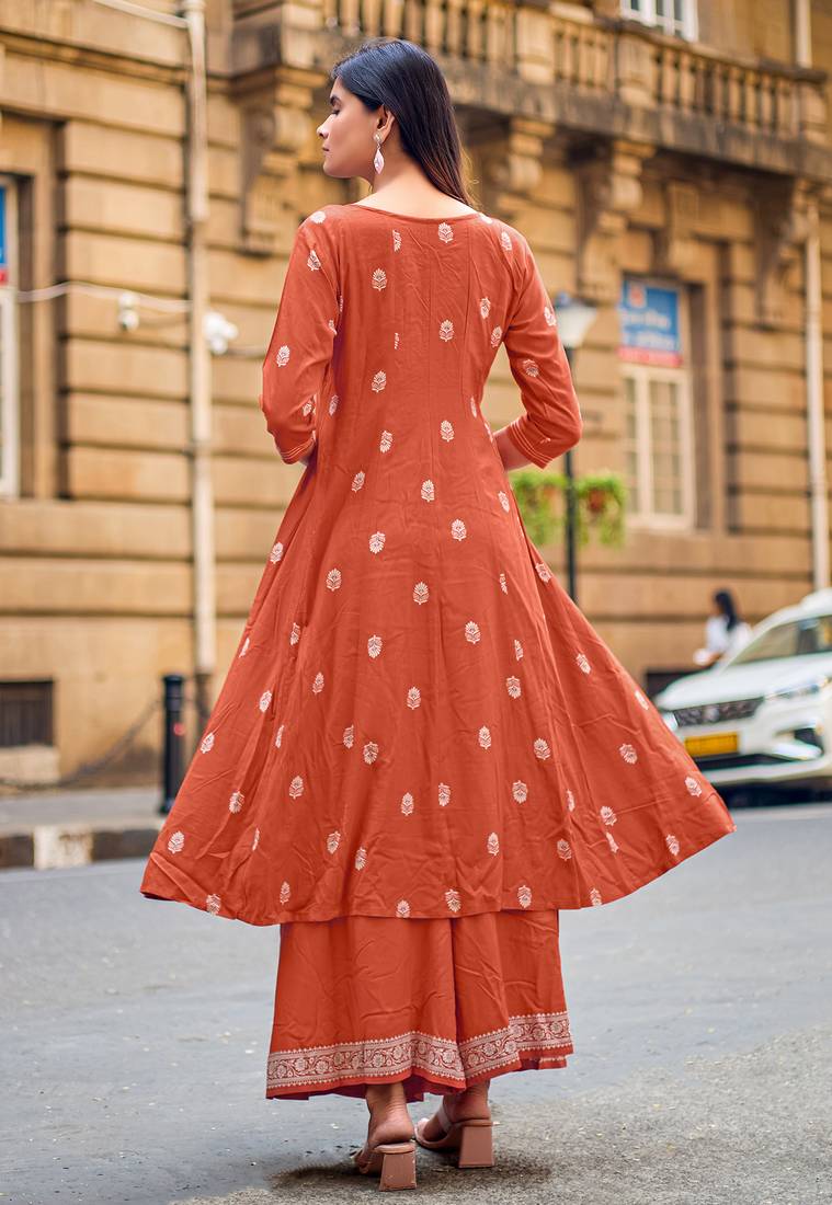 Women Ethnic Motifs Printed A-Line Kurta with Palazzos
