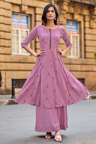 Women Ethnic Motifs Printed A-Line Kurta with Palazzos