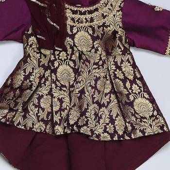 Purple embroidered cotton silk Sharara set 2
