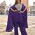 

purple crepe silk long sleeve top palazzo with thread-zari embroidery beads stones & sequins-Full Stitched free size