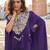 

purple crepe silk long sleeve top palazzo with thread-zari embroidery beads stones & sequins-Full Stitched free size
