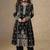 Women black embriodery sequence work chinion silk semi-stitched salwar suit