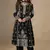 Women black embriodery sequence work chinion silk semi-stitched salwar suit