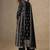 Women black embriodery sequence work chinion silk semi-stitched salwar suit