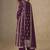 Women wine embriodery sequence work chinion silk semi-stitched salwar suit
