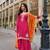 Pink viscose simmar straight kurta pant suit with heavy golden zari embroidery and sequin work - Full Stitched free size