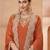 

orange simmar silk straight top palazzo with thread sequin and stone embroidery detailing - Full Stitched free size