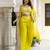Yellow Georgette Embroidery Crop Top With Palazzo And Shrug Set Ethnic Salwar Suit