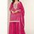 Women pink heavy chinon with digital print & embroidery codding sequence work