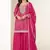 Women pink heavy chinon with digital print & embroidery codding sequence work