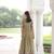 Light green zari & sequins embroidered work vichitra silk stitched kurta gown