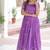 Purple zari & sequins embroidered work vichitra silk stitched kurta gown