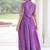 Purple zari & sequins embroidered work vichitra silk stitched kurta gown