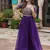 Purple zari & sequins embroidered georgette Gown