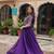 Purple zari & sequins embroidered work georgette stitched kurta gown