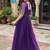 Purple zari & sequins embroidered work georgette stitched kurta gown