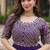 Purple zari & sequins embroidered work georgette stitched kurta gown