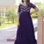 Purple zari & sequins embroidered work georgette stitched kurta gown