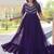 Purple zari & sequins embroidered work georgette stitched kurta gown