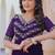 Purple zari & sequins embroidered work georgette stitched kurta gown