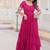 Pink zari & sequins embroidered work georgette stitched kurta gown