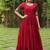 Maroon zari & sequins embroidered work georgette stitched kurta gown