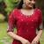 Maroon zari & sequins embroidered work georgette stitched kurta gown