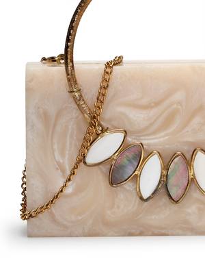 marble muse pearl cream resin marble textured clutch 8