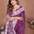 Wine Color Handmade Bandhej Viscose Silk Blend Saree