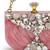 marble muse rose pink, ivory & crystal resin abstract embellished clutch