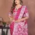 Rani Pink Color Handmade Bandhej Viscose Silk Blend Saree