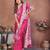 Rani Pink Color Handmade Bandhej Viscose Silk Blend Saree