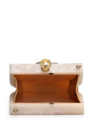 marble muse beige, ivory & gold resin embellished clutch 7