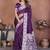 Purple Color Handmade Bandhej Viscose Silk Blend Saree