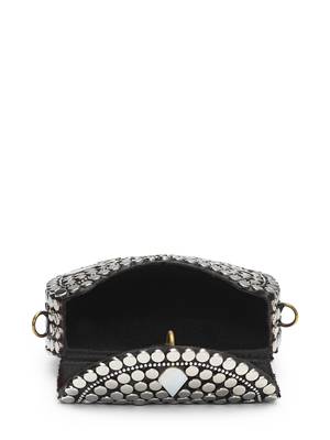 metal mirage silver & mother of pearl mosaic clutch 7