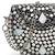 metal mirage silver & mother of pearl mosaic clutch